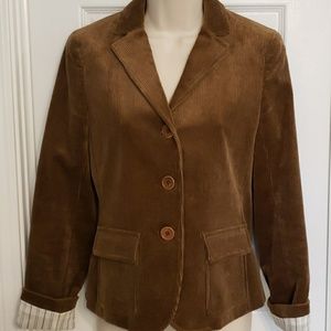 Theory Women's Brown Corduroy Jacket Size 6